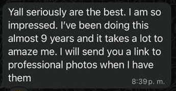 Screenshot of message from Carrie L.